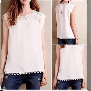 Anthropologie Meadow Rue Sanna Eyelet Rayon Top